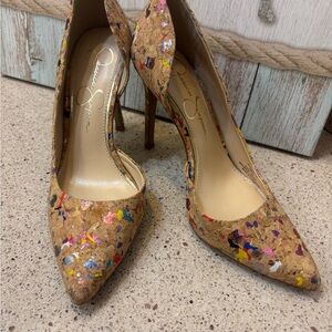 Jessica Simpson Colorful Cork Heels Size 7